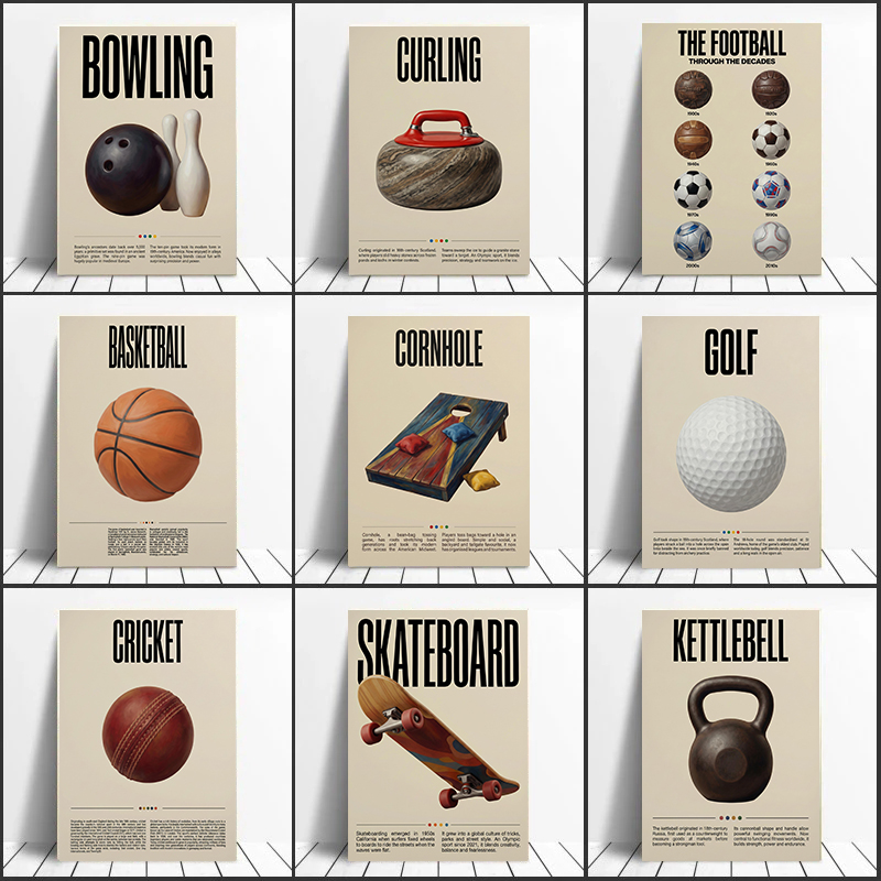 Sports Equipment Badminton - Vintage Retro Educational Sports Equipment Canvas