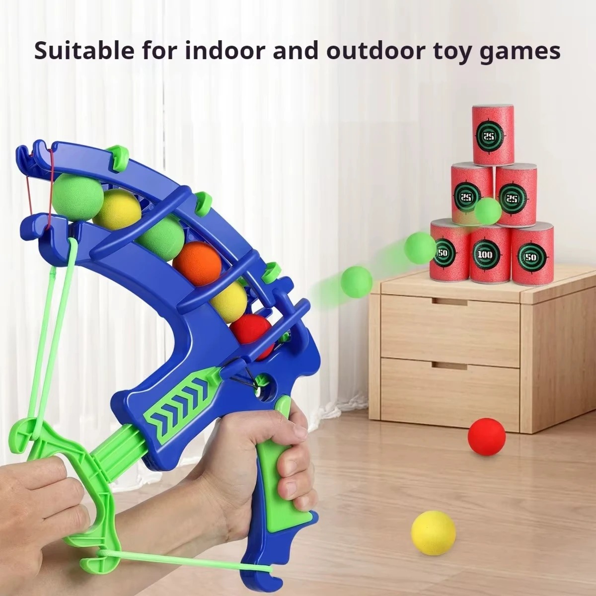 Bocce Ball Set - Throw Sport Slingshot Target Bubble Gun
