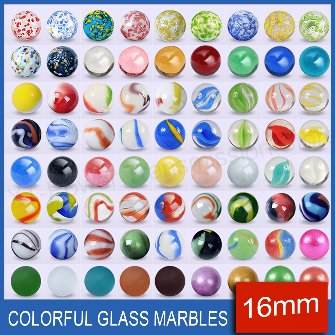 Bocce Ball Set - 5-90PCS 16mm Colorful Glass Marbles Toy