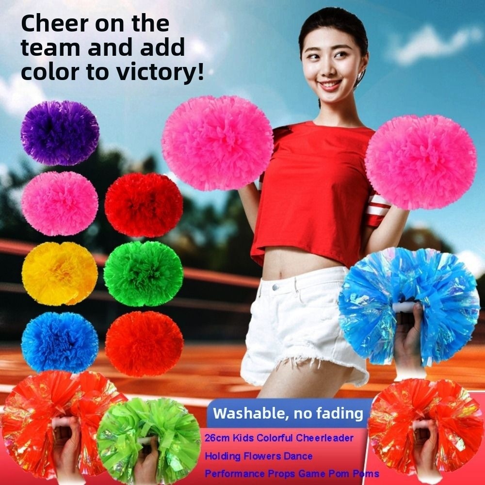 26cm Kids Game Pom Poms Multic - Cheerleading Pom Pom ulasan dan harga