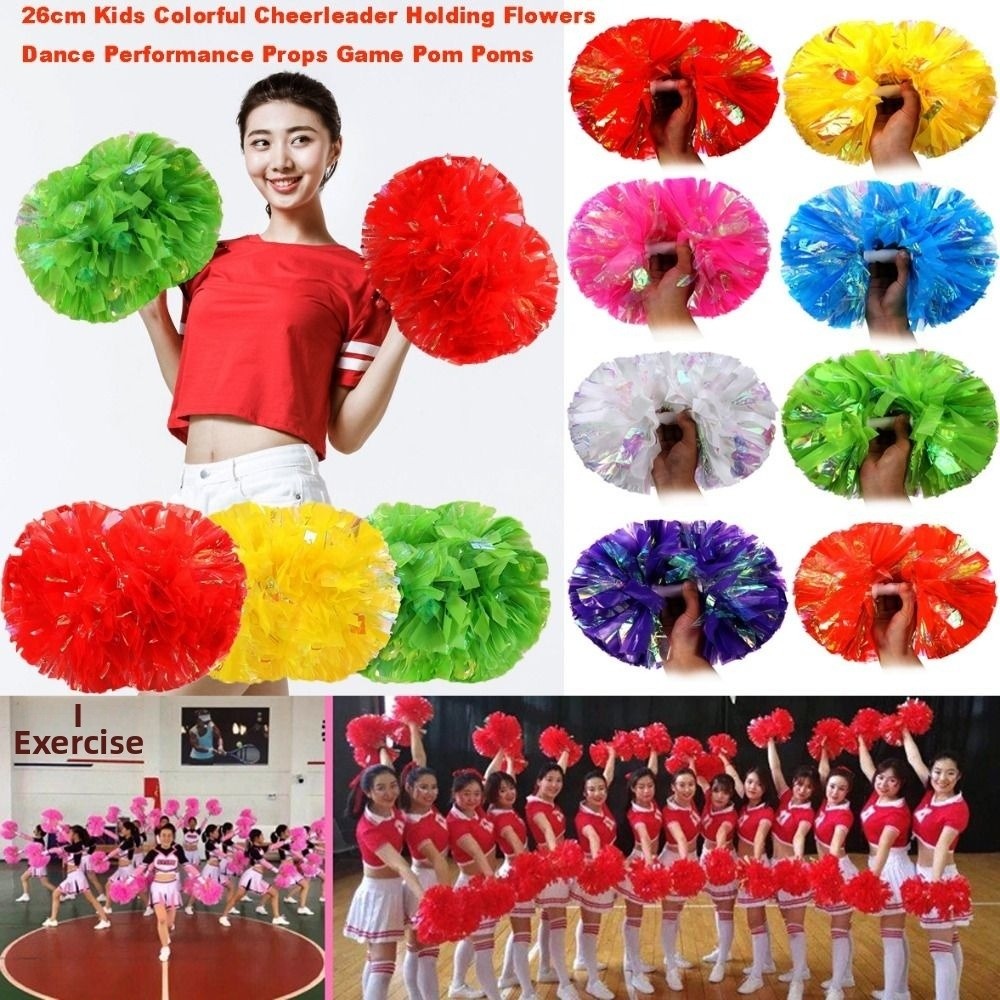 26cm Kids Game Pom Poms Multic - Cheerleading Pom Pom ulasan dan harga
