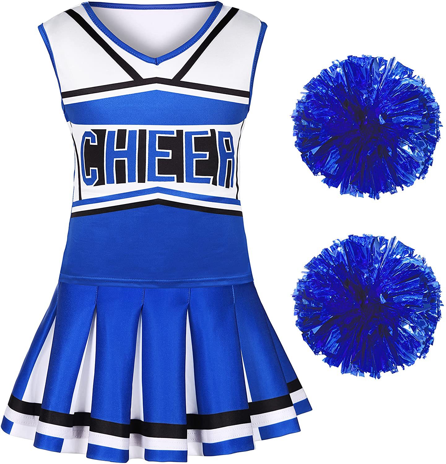 Blue Cute Cheerleader Outfit G - Cheerleading Pom Pom ulasan dan harga