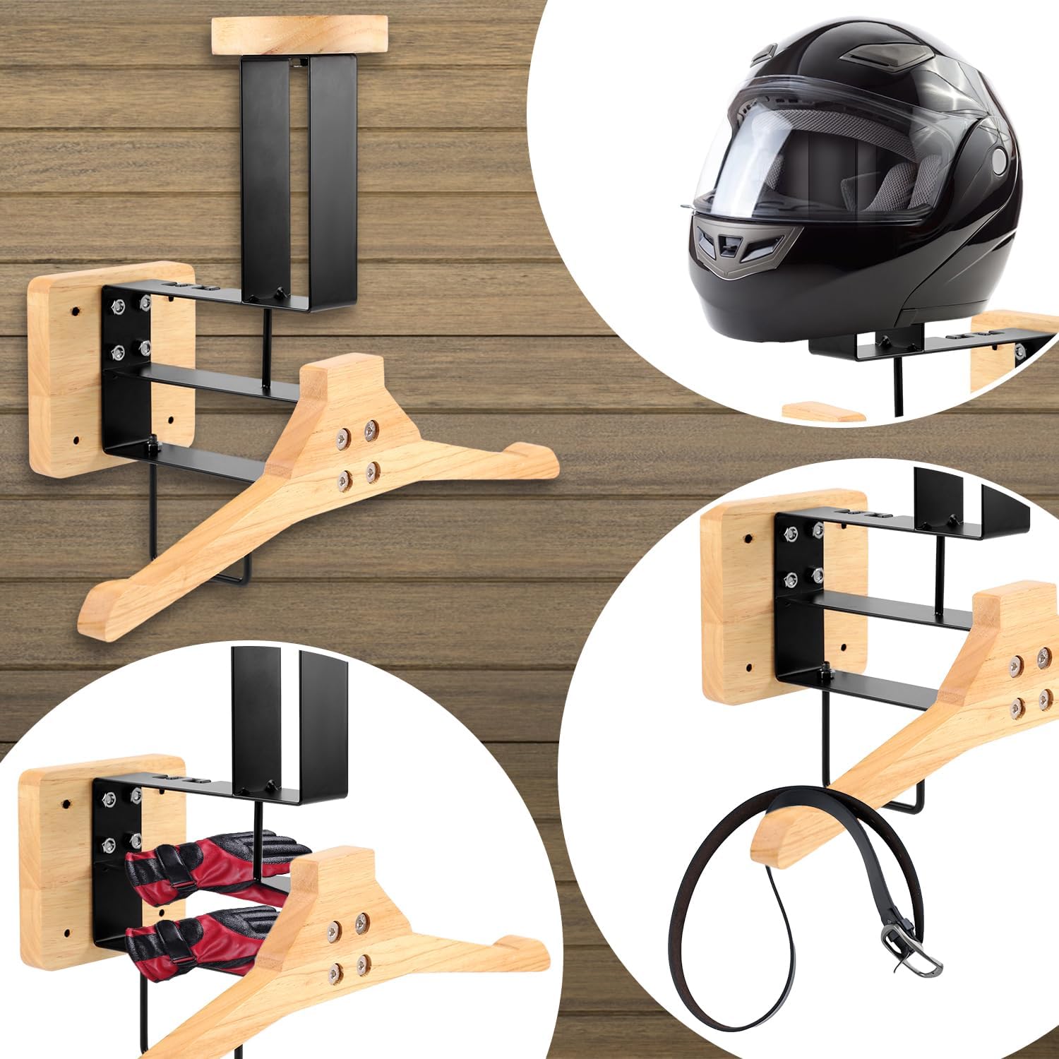 Wood Motorcycle Helmet Holder  - Sports Equipment Organizer Rack ulasan dan harga