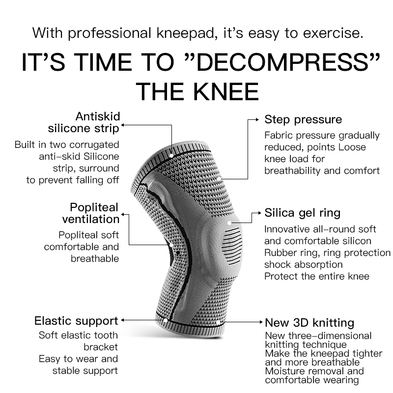  Elastic Silicone Knee Brace N - Volleyball Knee Pad ulasan dan harga