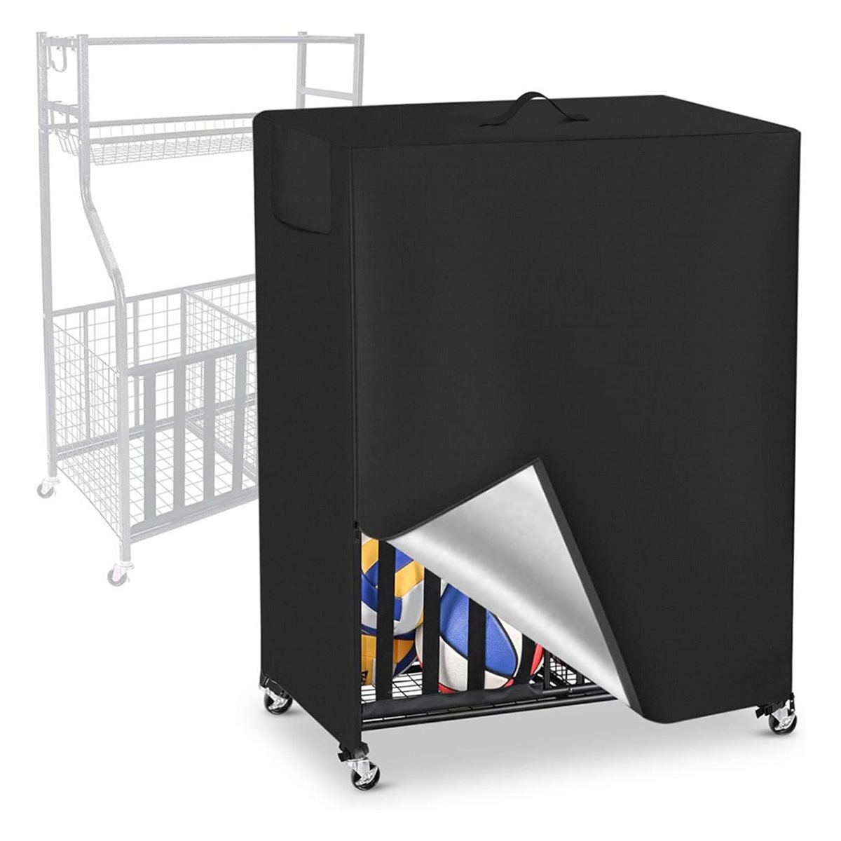 Basketball Rack Cover Garage S - Sports Equipment Organizer Rack ulasan dan harga