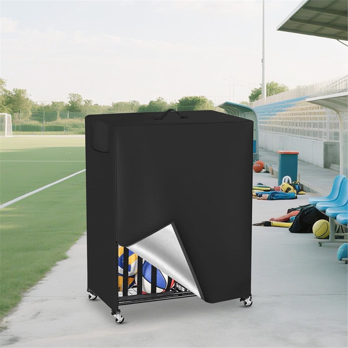 Basketball Rack Cover Garage S - Sports Equipment Organizer Rack ulasan dan harga