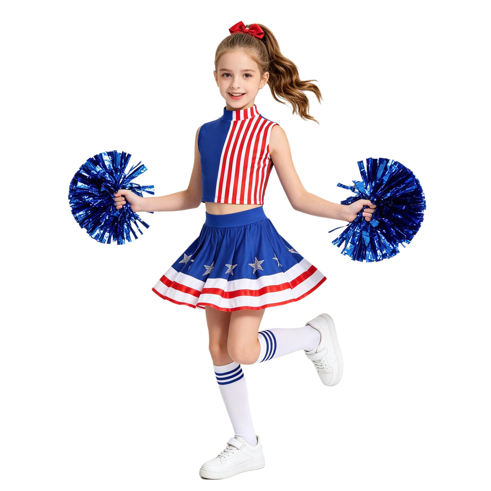 Kids Girls Cheerleading Outfit - Cheerleading Pom Pom ulasan dan harga