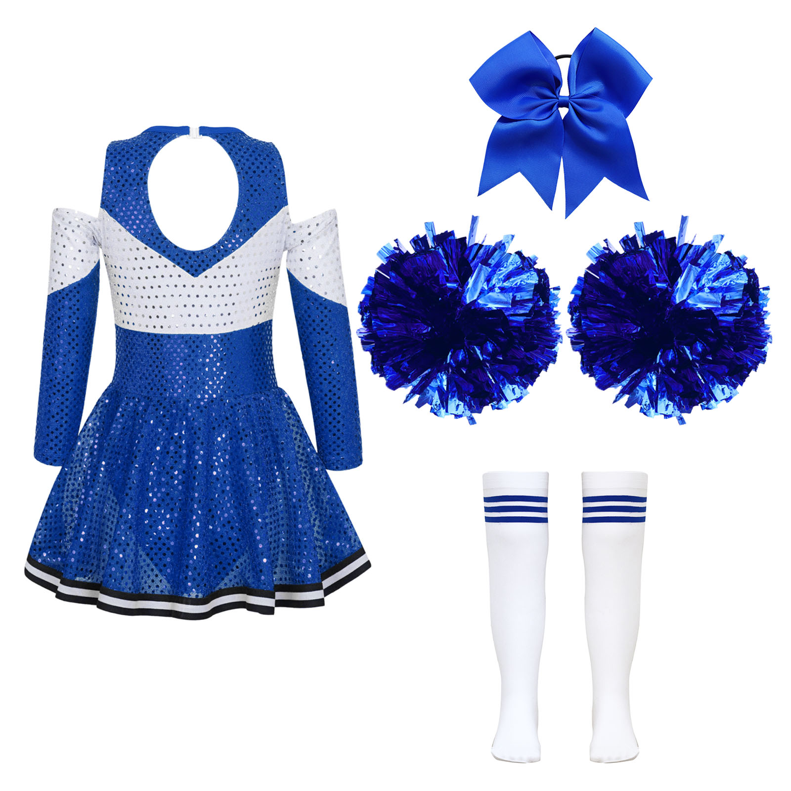Kids Girls Cheerleader Costume - Cheerleading Pom Pom ulasan dan harga