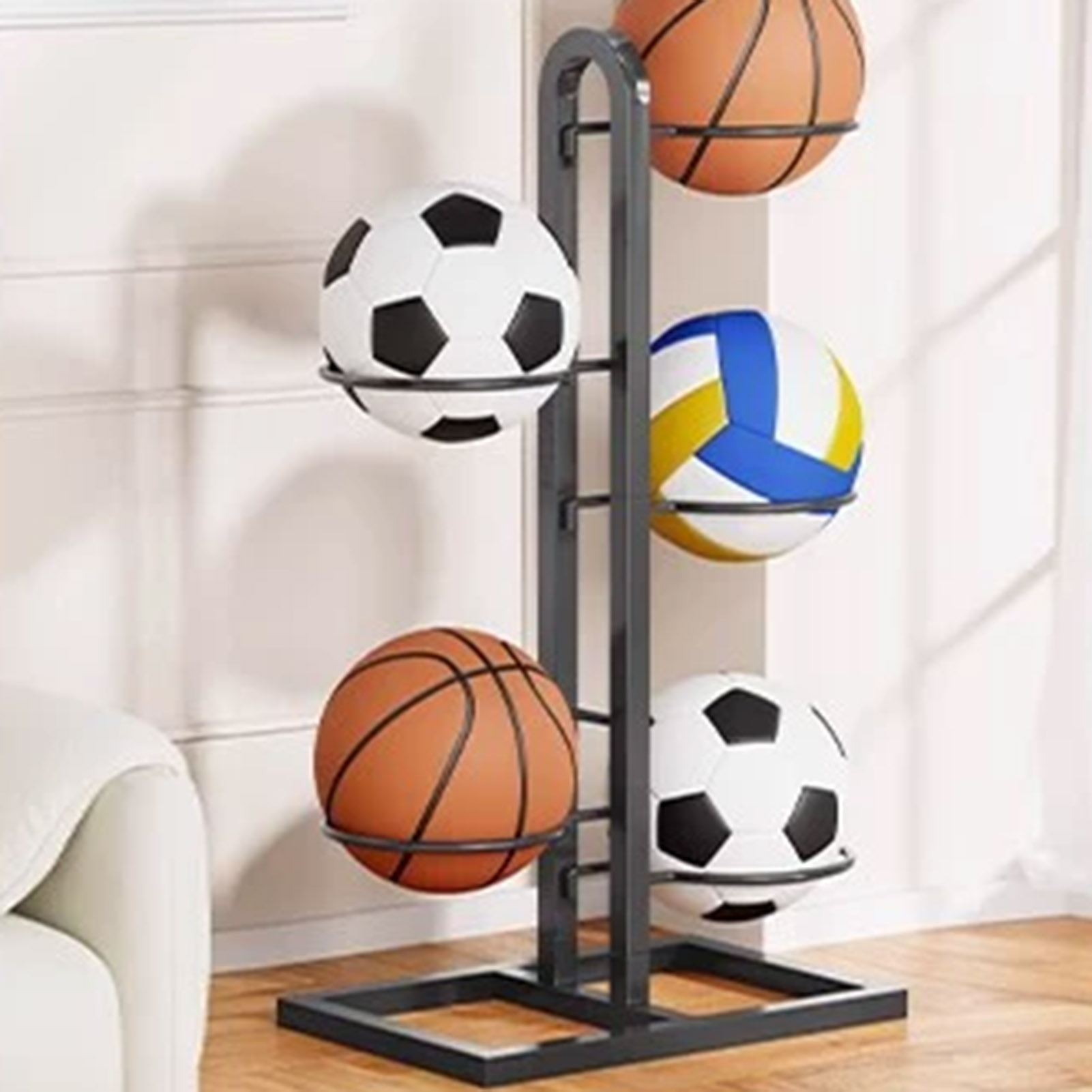 Foldable Basketball Rack Multi - Sports Equipment Organizer Rack ulasan dan harga