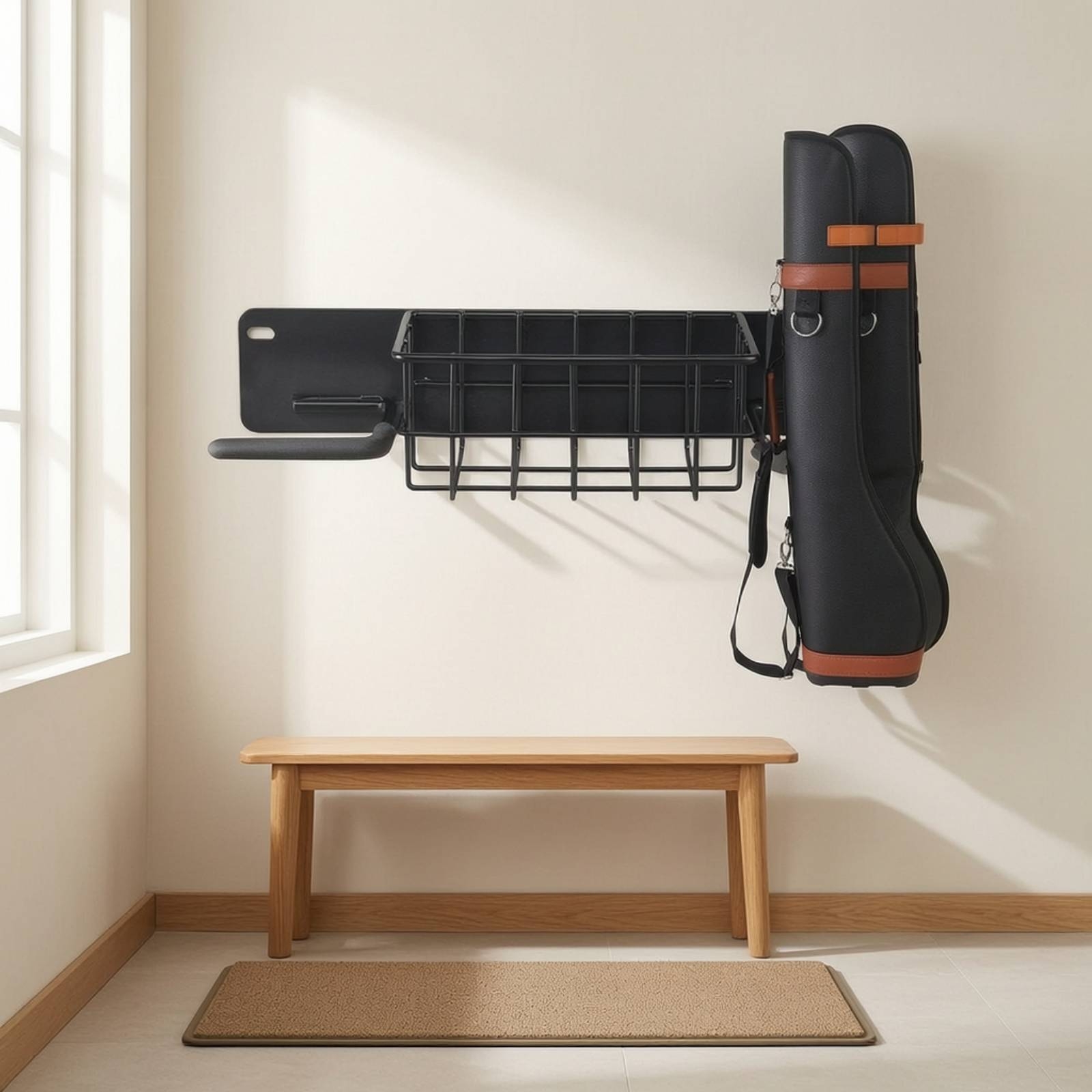 Golf Storage Rack Wall-Mounted - Sports Equipment Organizer Rack ulasan dan harga